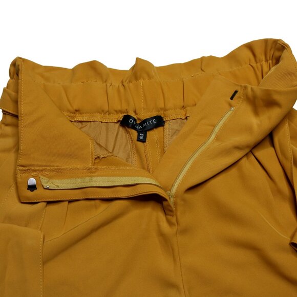 Dynamite Women's Paper Bag Short in Mustard Yellow, size Small - Picture 4 of 10